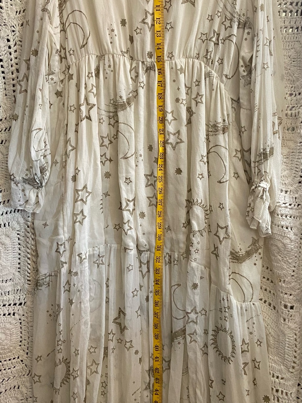 Arula Celestial Star Moon Maxi Kimono Duster Size B - Picture 7 of 8